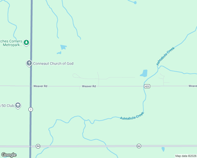 map of restaurants, bars, coffee shops, grocery stores, and more near 6181 Weaver Road in Conneaut