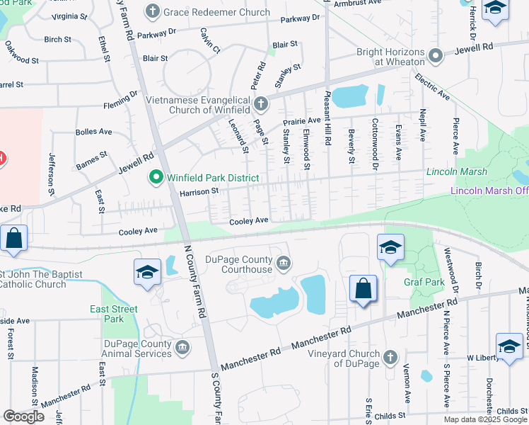 map of restaurants, bars, coffee shops, grocery stores, and more near S66 Page Street in Winfield