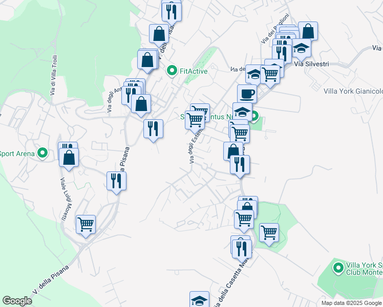map of restaurants, bars, coffee shops, grocery stores, and more near 10 Via dei Macarani in Rome