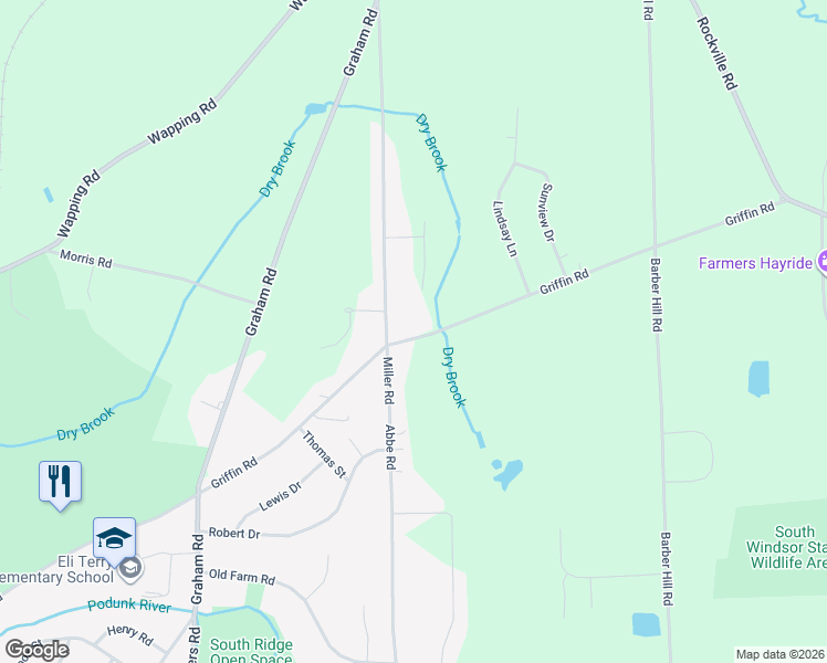 map of restaurants, bars, coffee shops, grocery stores, and more near 15 Joseph Farm Road in East Windsor