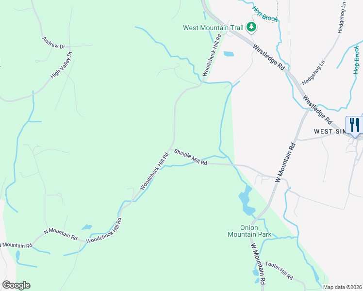 map of restaurants, bars, coffee shops, grocery stores, and more near 66 Woodchuck Hill Road in Simsbury