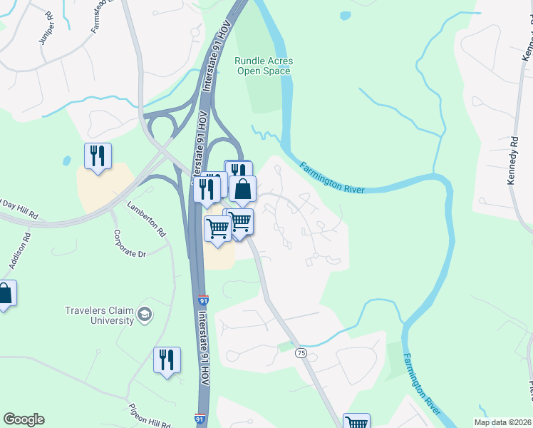 map of restaurants, bars, coffee shops, grocery stores, and more near 41 Victoria Street in Windsor