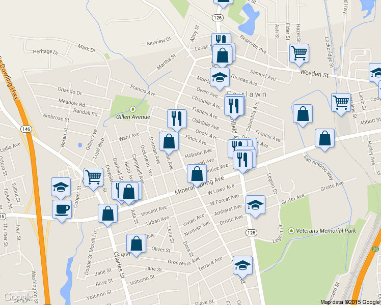 map of restaurants, bars, coffee shops, grocery stores, and more near 129 Hobson Avenue in Pawtucket
