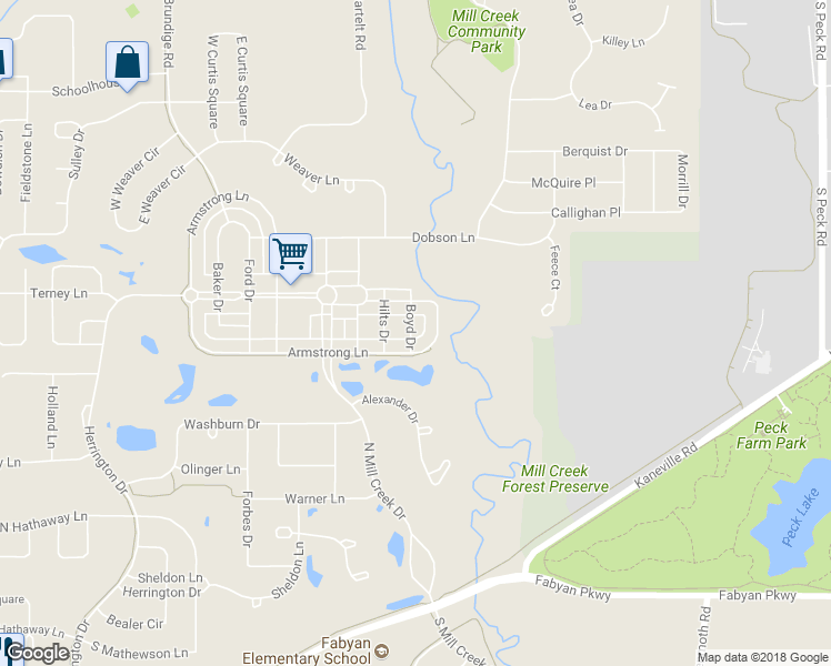 map of restaurants, bars, coffee shops, grocery stores, and more near N295 Boyd Drive in Geneva