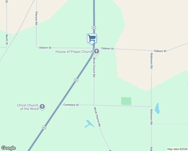map of restaurants, bars, coffee shops, grocery stores, and more near 63700 Brick Church Road in Cassopolis