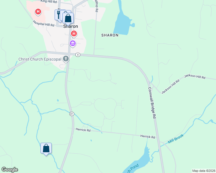 map of restaurants, bars, coffee shops, grocery stores, and more near 35 Great Elm Road in Sharon