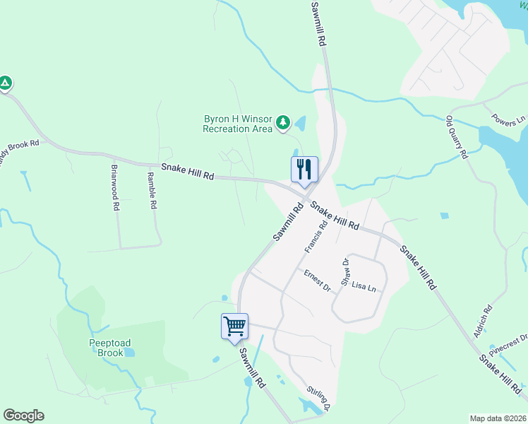 map of restaurants, bars, coffee shops, grocery stores, and more near 33 Branch Lane in Glocester