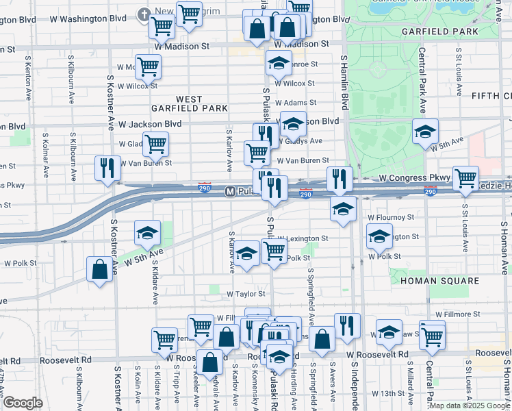 map of restaurants, bars, coffee shops, grocery stores, and more near in Chicago