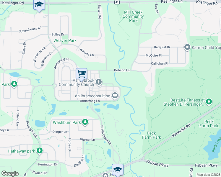 map of restaurants, bars, coffee shops, grocery stores, and more near N295 Boyd Drive in Geneva