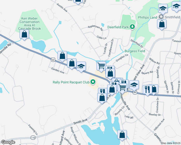 map of restaurants, bars, coffee shops, grocery stores, and more near in Providence County