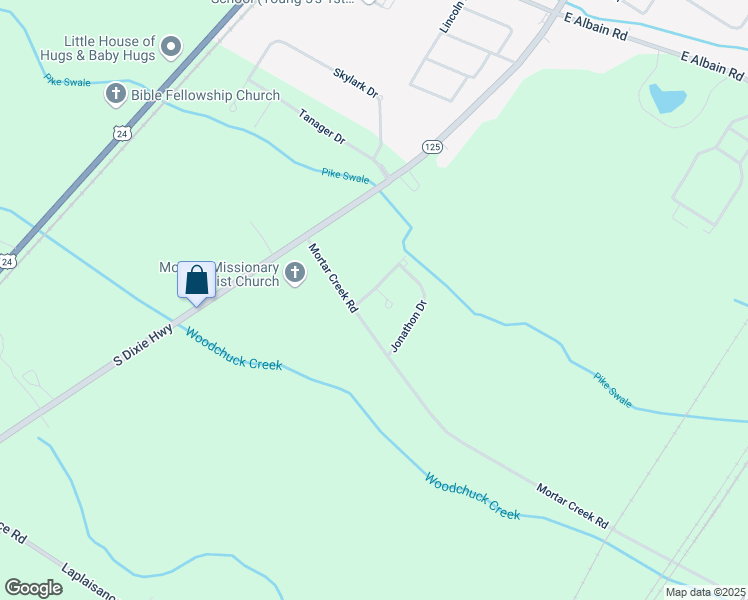 map of restaurants, bars, coffee shops, grocery stores, and more near 14336 Canterbury Lane in Monroe