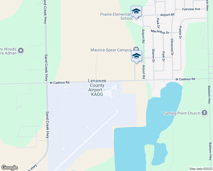 map of restaurants, bars, coffee shops, grocery stores, and more near 2603 West Cadmus Road in Adrian