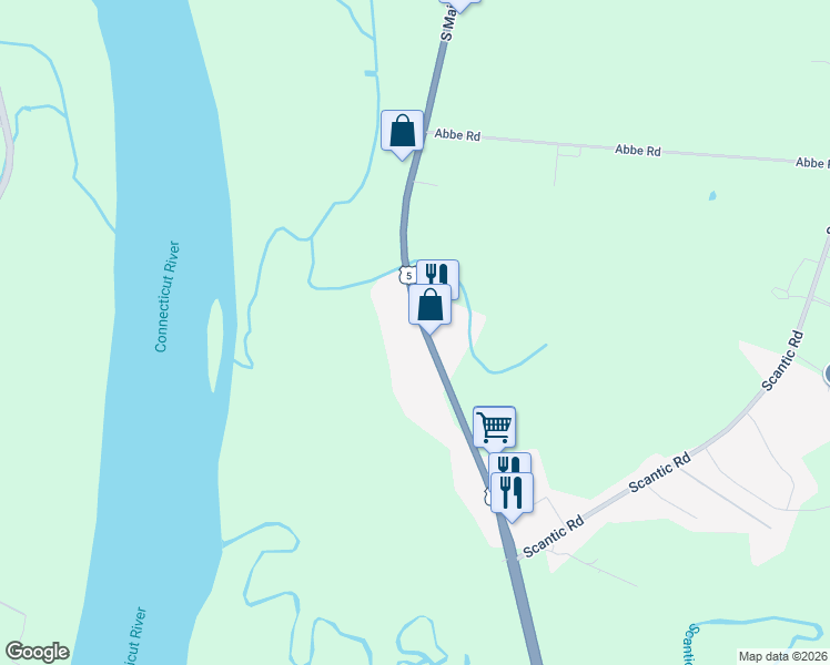 map of restaurants, bars, coffee shops, grocery stores, and more near 38 05 091 in East Windsor