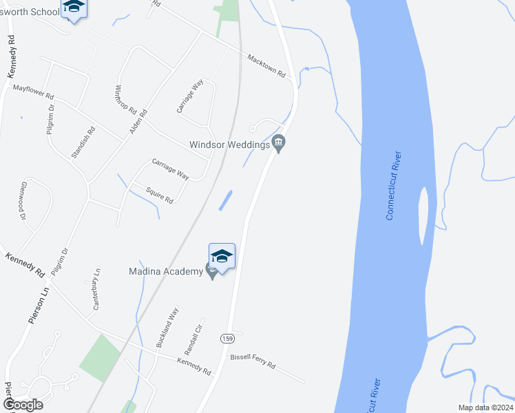 map of restaurants, bars, coffee shops, grocery stores, and more near 636 Palisado Avenue in Windsor