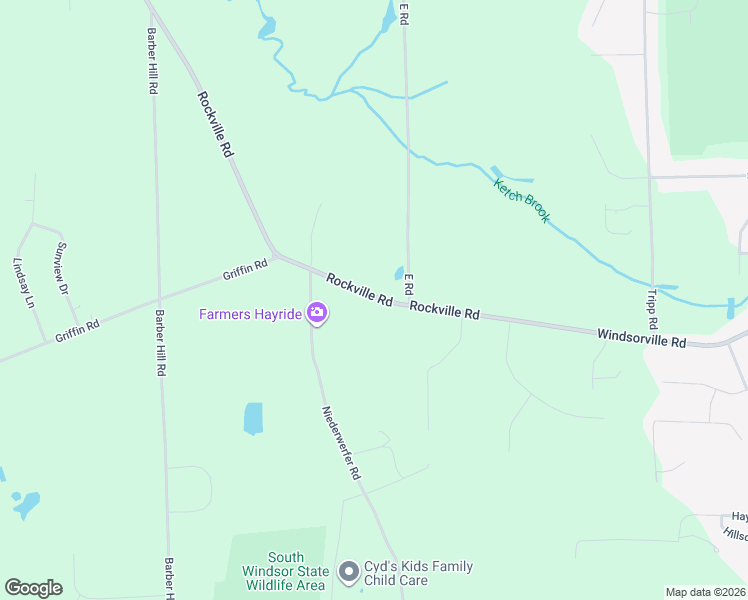 map of restaurants, bars, coffee shops, grocery stores, and more near 143 Rockville Road in East Windsor