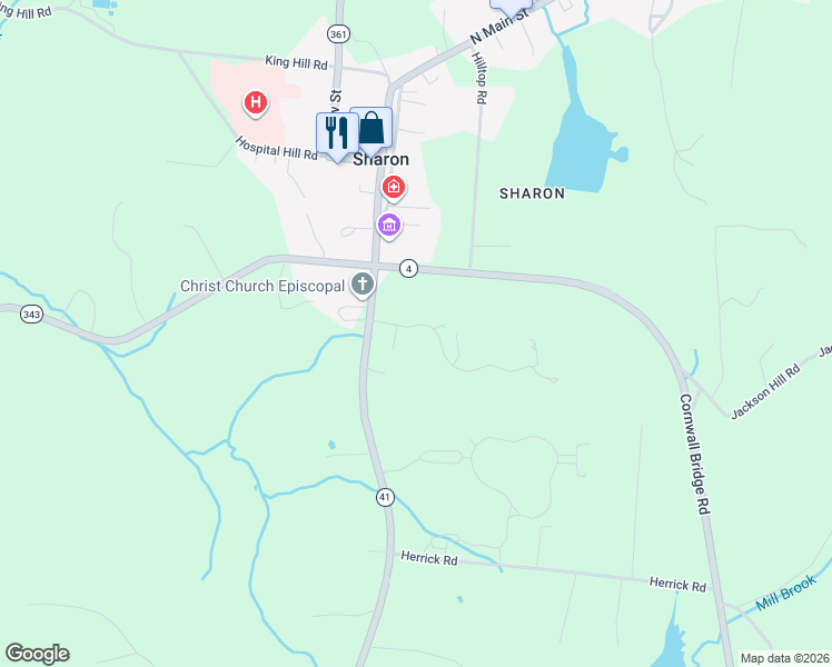 map of restaurants, bars, coffee shops, grocery stores, and more near 5 Great Elm Road in Sharon