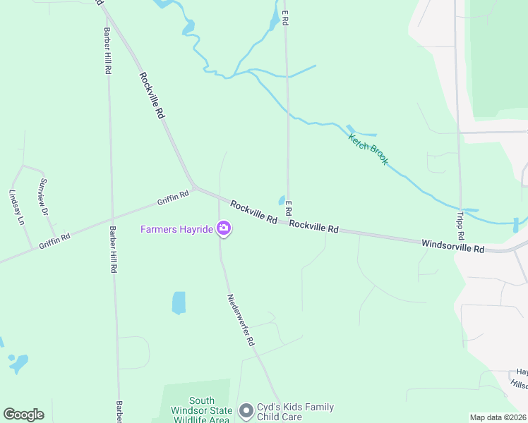 map of restaurants, bars, coffee shops, grocery stores, and more near 143 Rockville Road in East Windsor