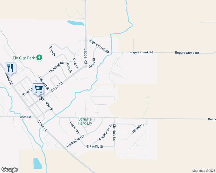 map of restaurants, bars, coffee shops, grocery stores, and more near 217 Jappa Road in Ely