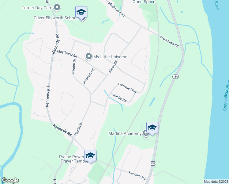 map of restaurants, bars, coffee shops, grocery stores, and more near 4 Squire Road in Windsor