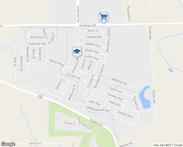 map of restaurants, bars, coffee shops, grocery stores, and more near 1218 Corrigan Street in Elburn