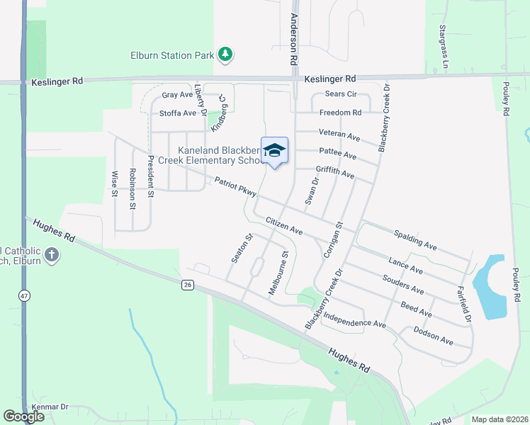 map of restaurants, bars, coffee shops, grocery stores, and more near 834 Citizen Avenue in Elburn