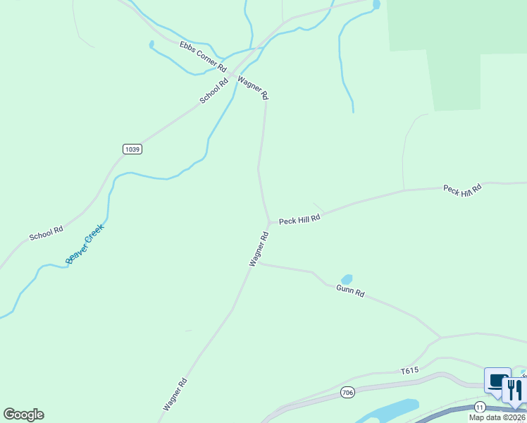 map of restaurants, bars, coffee shops, grocery stores, and more near Wagner Road in New Milford