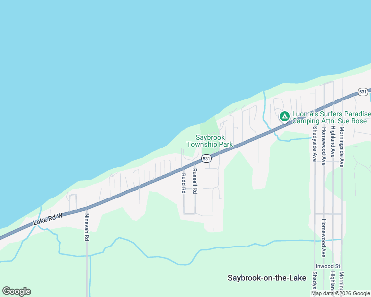 map of restaurants, bars, coffee shops, grocery stores, and more near 6037 Lake Road West in Ashtabula