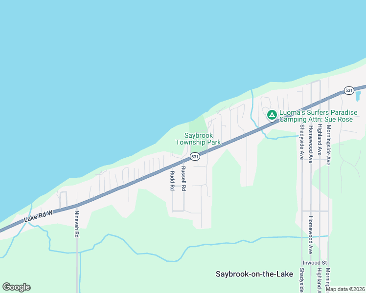 map of restaurants, bars, coffee shops, grocery stores, and more near Unnamed Road in Ashtabula