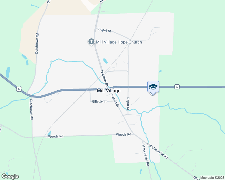 map of restaurants, bars, coffee shops, grocery stores, and more near in Mill Village