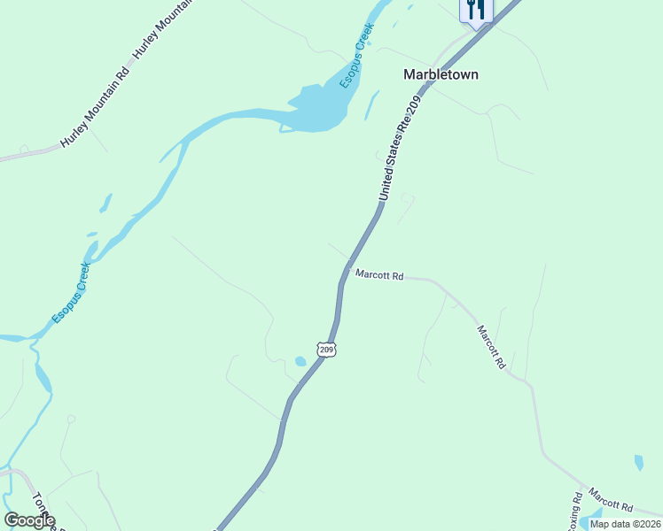 map of restaurants, bars, coffee shops, grocery stores, and more near 2978 U.S. 209 in Kingston