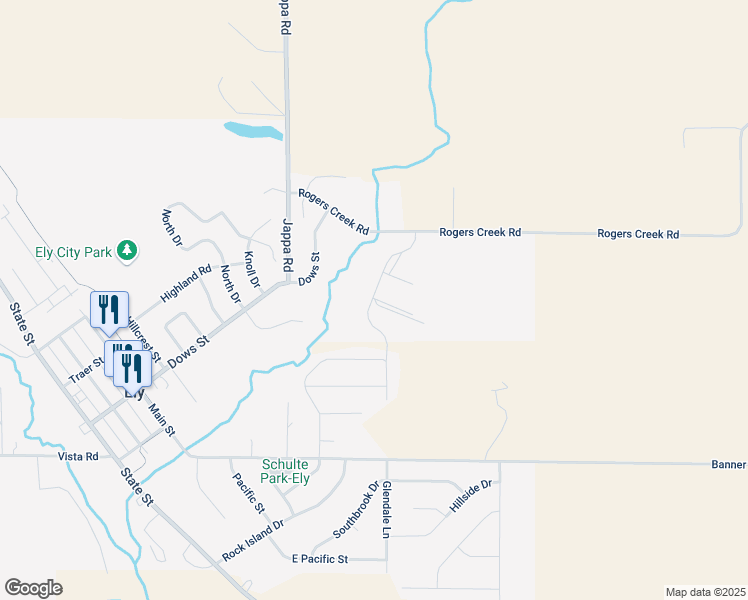 map of restaurants, bars, coffee shops, grocery stores, and more near 217 Jappa Road in Ely