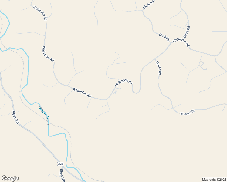 map of restaurants, bars, coffee shops, grocery stores, and more near Whitepine Road in Hornbrook