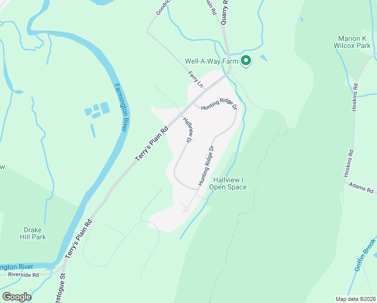map of restaurants, bars, coffee shops, grocery stores, and more near 8 Hallview Drive in Simsbury