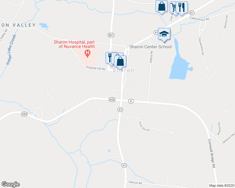 map of restaurants, bars, coffee shops, grocery stores, and more near 15 Main St in Sharon