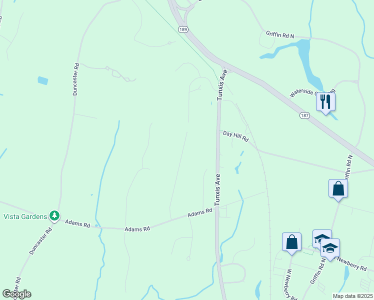 map of restaurants, bars, coffee shops, grocery stores, and more near 20 Bear Ridge Drive in Bloomfield