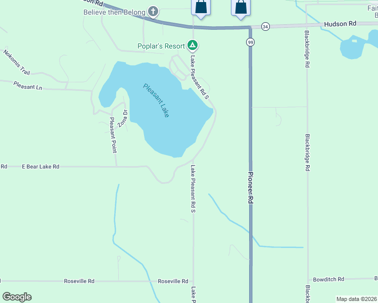 map of restaurants, bars, coffee shops, grocery stores, and more near 4462 East Bear Lake Road in Osseo