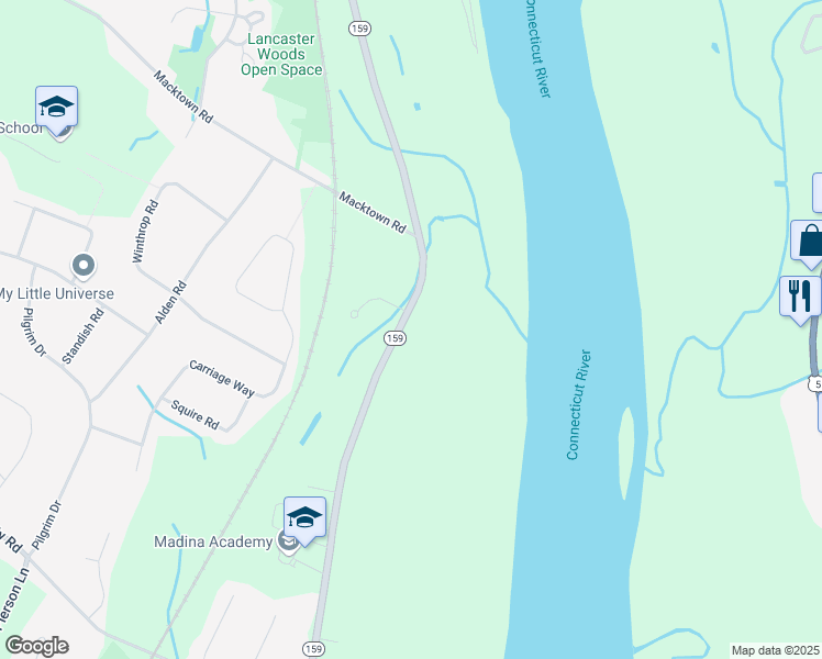 map of restaurants, bars, coffee shops, grocery stores, and more near 736 Palisado Avenue in Windsor