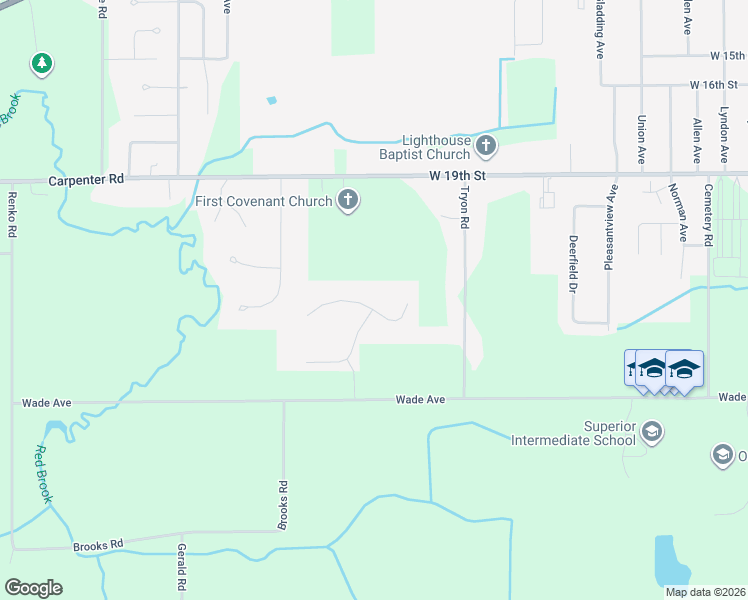 map of restaurants, bars, coffee shops, grocery stores, and more near 3301 Brianna Court in Ashtabula