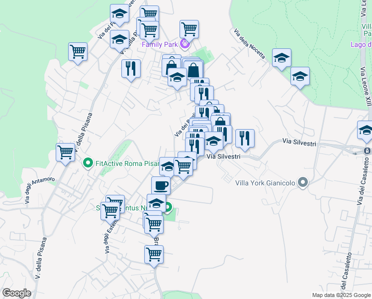 map of restaurants, bars, coffee shops, grocery stores, and more near in Roma