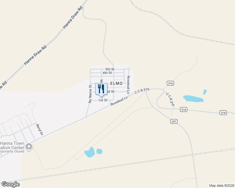 map of restaurants, bars, coffee shops, grocery stores, and more near in Hanna