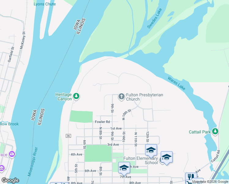map of restaurants, bars, coffee shops, grocery stores, and more near 901 Valley View Drive in Fulton