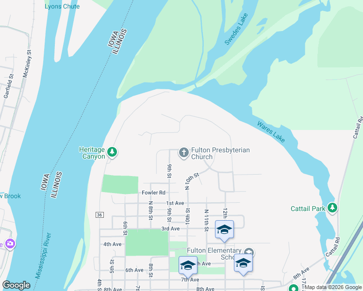 map of restaurants, bars, coffee shops, grocery stores, and more near 901 Valley View Drive in Fulton