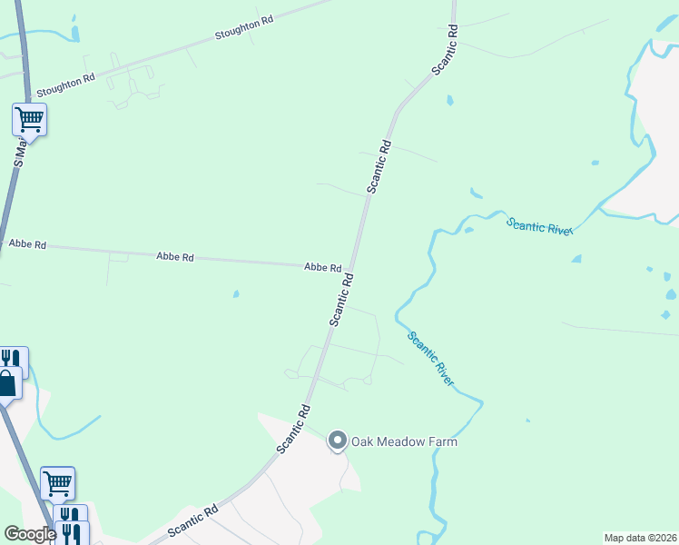 map of restaurants, bars, coffee shops, grocery stores, and more near 78 Abbe Road in East Windsor