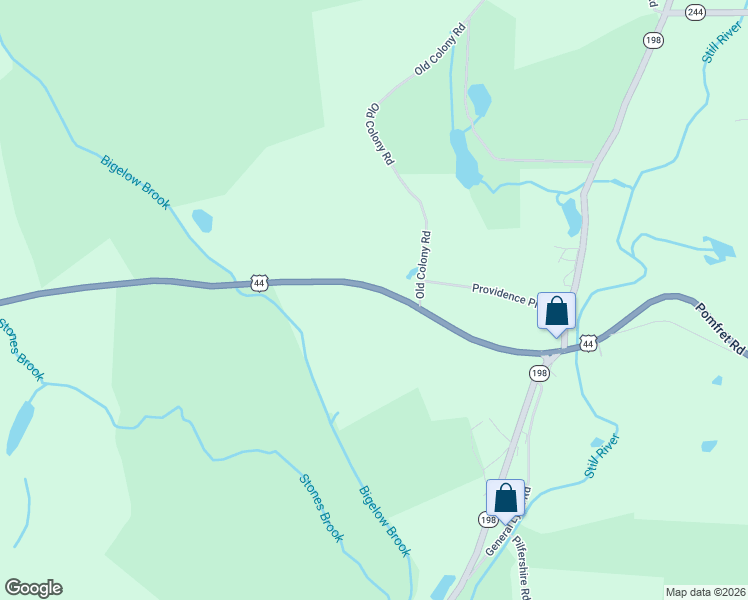 map of restaurants, bars, coffee shops, grocery stores, and more near 58 Hartford Turnpike in Eastford