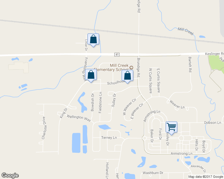 map of restaurants, bars, coffee shops, grocery stores, and more near 39W688 Green Place in Geneva