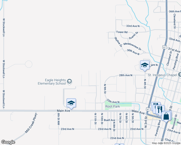 map of restaurants, bars, coffee shops, grocery stores, and more near 2700-2798 North 12th Street in Clinton