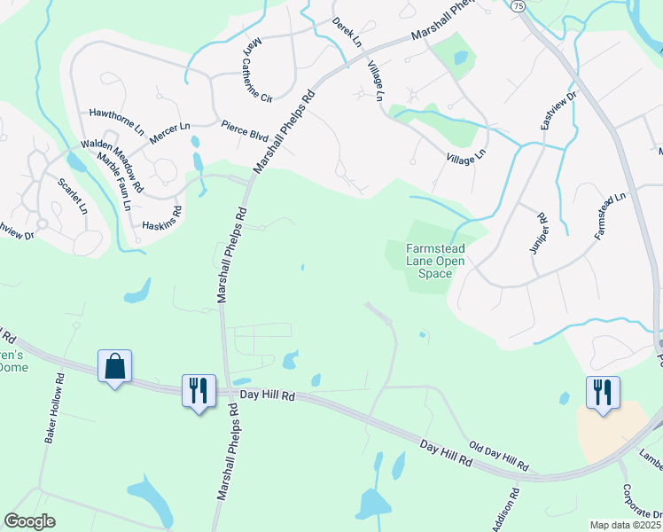 map of restaurants, bars, coffee shops, grocery stores, and more near 1 Orange Way in Windsor