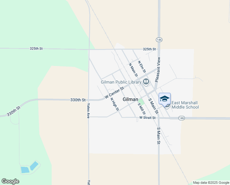 map of restaurants, bars, coffee shops, grocery stores, and more near 300-398 County Highway E67 in Gilman