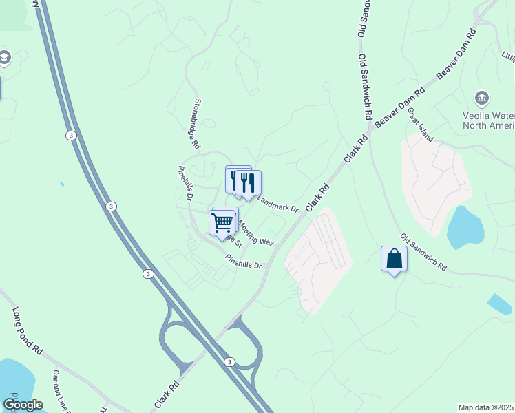 map of restaurants, bars, coffee shops, grocery stores, and more near 12 Village Green South in Plymouth