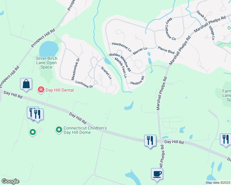 map of restaurants, bars, coffee shops, grocery stores, and more near 13 Last Leaf Circle in Windsor
